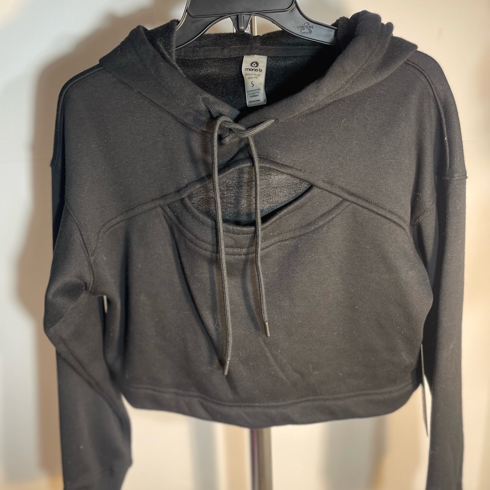 NWT MONO B size Small green cropped sweatshirt